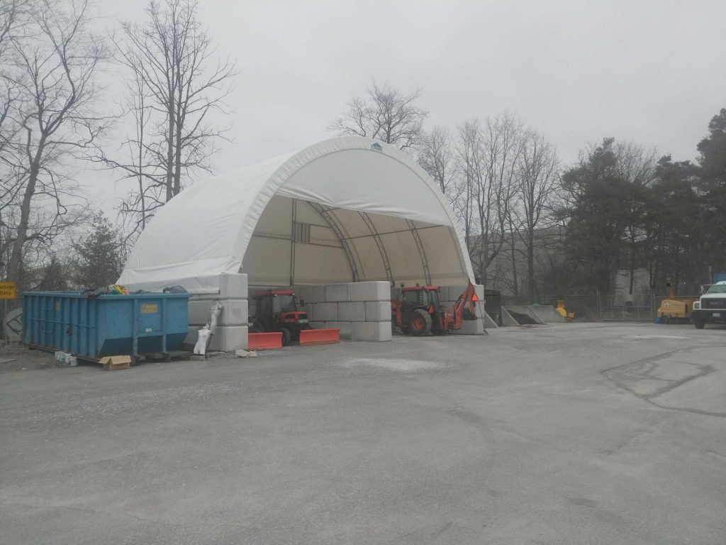 fabric building, fabric structure, dome building, xl shelter, sand and salt storage, Ontario buildings,