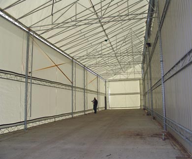 Lean to, fabric building, dome building, fabric structure, custom building, engineered building